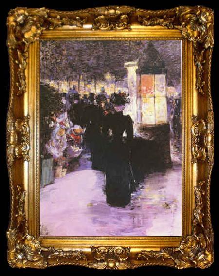 framed  Childe Hassam A Paris Nocturne, ta009-2